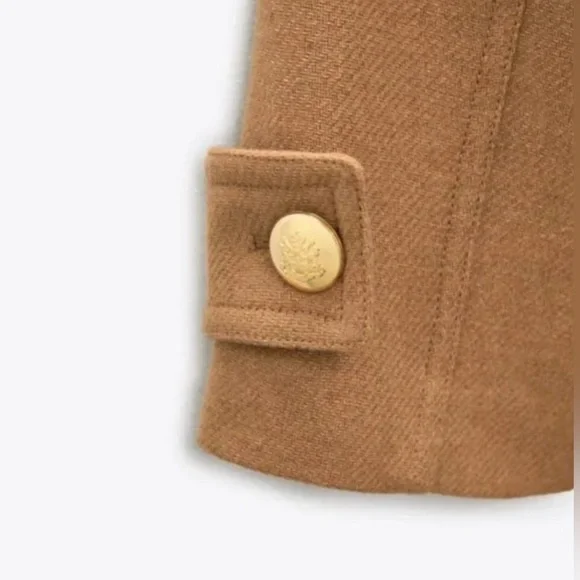 Zara Gold Button Coat - Picture 10 of 12